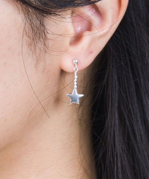 Harpo(アルポ)の「【HARPO】シルバー ロングピアス スター 星 銀製 ピアス(ピアス(両耳用)・レディース・シルバー・FREE)」の1枚目の写真