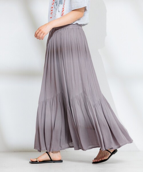 PHOTOCOPEU silk100%楊柳スカート PHOTOCOPEU silk100%楊柳スカート