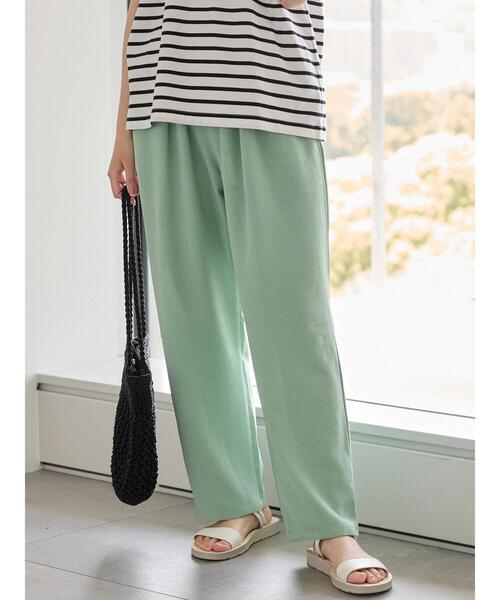 Samansa Mos2 blue(サマンサモスモスブルー)の「【接触冷感】マルチスタイルイージーパンツ(その他パンツ・レディース・グリーン/ブラック/ライトベージュ/グレー/モカ/イエロー/ネイビー・S/L/M/SS)」の6枚目の写真