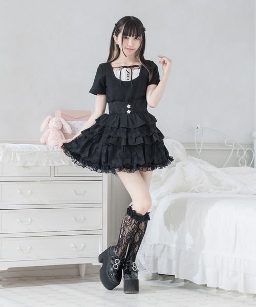 Pal elfy(パルエルフィー)の「ティアードレース姫スカート(スカート・レディース・ホワイト系その他/オフホワイト/ブラック・LARGE/フリー)」の15枚目の写真