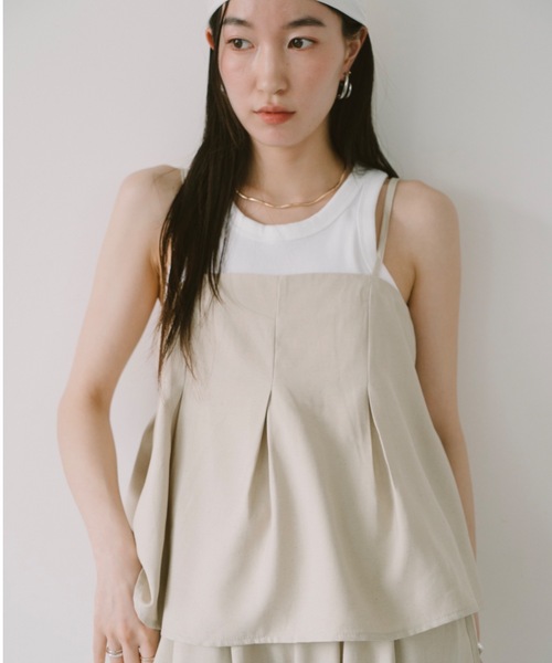 DRWCYS（ドロシーズ）の「キャミビスチェパンツセット（Tシャツ/カットソー・レディース・ベージュ/ブラック・FREE）」の12枚目の写真