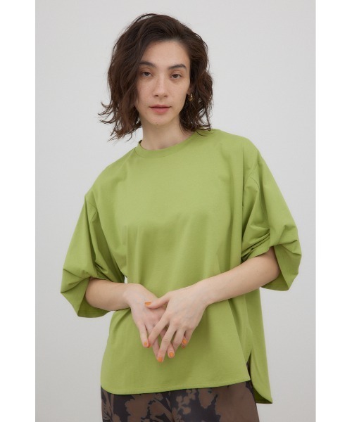 crie conforto(クリーコンフォルト)の「スリーブツイストプルオーバー(Tシャツ/カットソー・レディース・ライム/ブラック/アイボリー・FREE)」の3枚目の写真