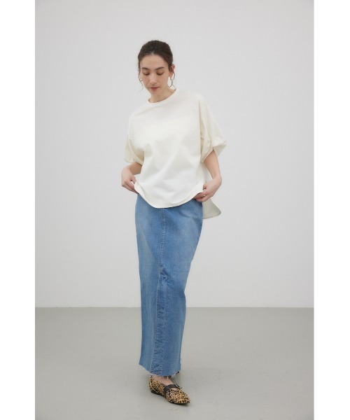 crie conforto(クリーコンフォルト)の「スリーブツイストプルオーバー(Tシャツ/カットソー・レディース・ライム/ブラック/アイボリー・FREE)」の15枚目の写真