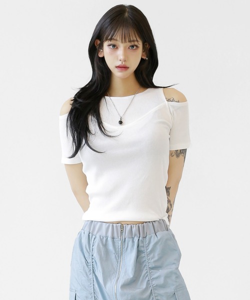 minsobi(ミンソビ)の「カービングリング&ストーンネックレス(ネックレス・メンズ・ブラック/ホワイト・FREE)」の10枚目の写真