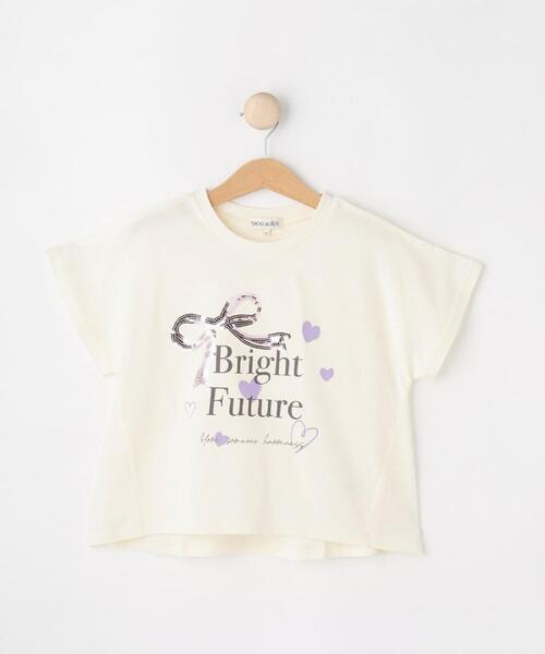 SHOO・LA・RUE（シューラルー）の「【100-150cm/ひんやり】スパンコールモチーフTシャツ（Tシャツ/カットソー・キッズ・ブラック/サックスブルー/オフホワイト/パープル・11/12/13/14/15 /10）」の5枚目の写真