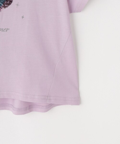 SHOO・LA・RUE（シューラルー）の「【100-150cm/ひんやり】スパンコールモチーフTシャツ（Tシャツ/カットソー・キッズ・ブラック/サックスブルー/オフホワイト/パープル・11/12/13/14/15 /10）」の10枚目の写真