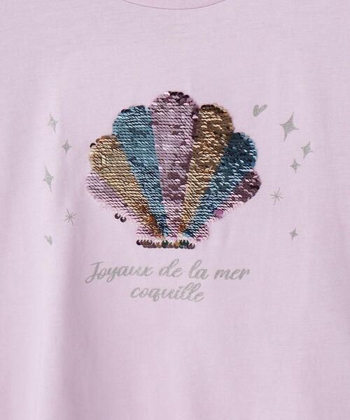 SHOO・LA・RUE（シューラルー）の「【100-150cm/ひんやり】スパンコールモチーフTシャツ（Tシャツ/カットソー・キッズ・ブラック/サックスブルー/オフホワイト/パープル・11/12/13/14/15 /10）」の11枚目の写真