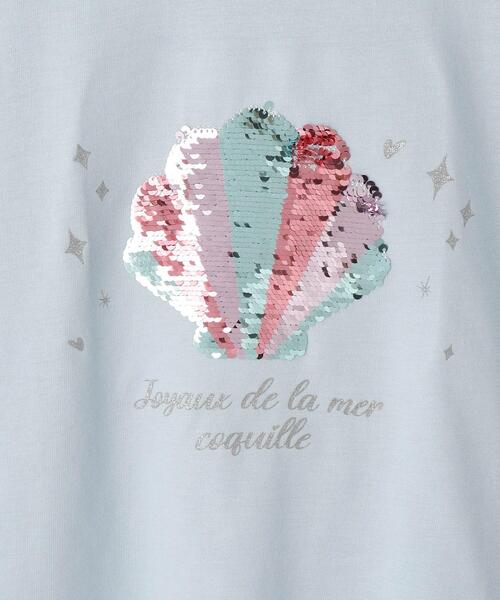 SHOO・LA・RUE（シューラルー）の「【100-150cm/ひんやり】スパンコールモチーフTシャツ（Tシャツ/カットソー・キッズ・ブラック/サックスブルー/オフホワイト/パープル・11/12/13/14/15 /10）」の12枚目の写真