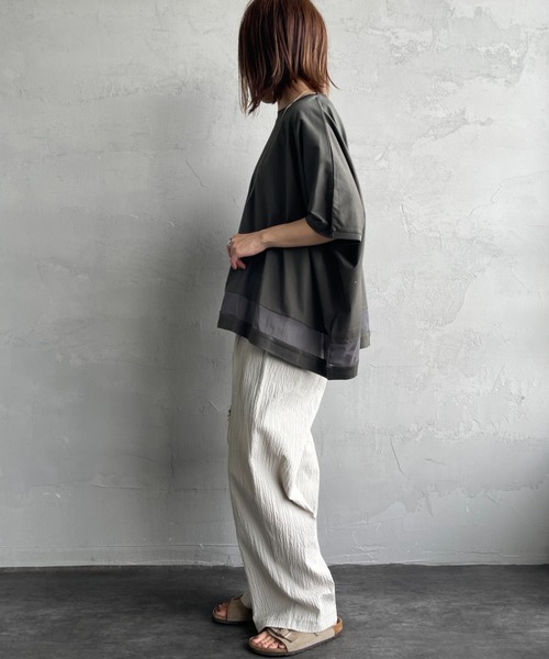tシャツ 「mizuiro ind/ミズイロインド」 メッシュミックス ワイドTシャツ レディース 楽天市場】mizuiro ind（ミズイロインド） メッシュミックス