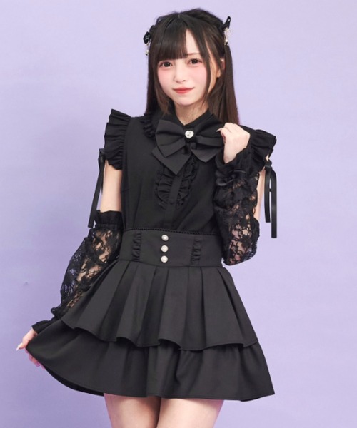 シークレットハニー Secret Honey スクエアレースヨークブラウス （ホワイト） シークレットハニー Secret Honey スクエアレースヨークブラウス