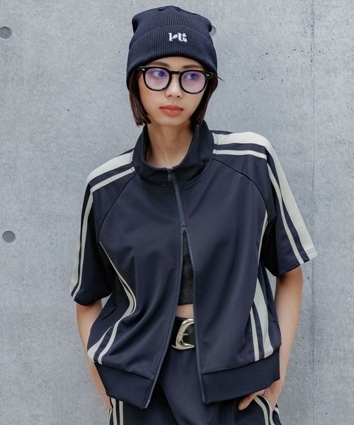 PAGEBOY（ページボーイ）の「Ｓ／Ｕライントラックジャケット（ノーカラージャケット・レディース・ネイビー/ブラック・FREE）」の2枚目の写真