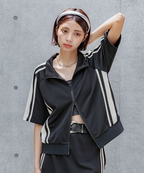 PAGEBOY（ページボーイ）の「Ｓ／Ｕライントラックジャケット（ノーカラージャケット・レディース・ネイビー/ブラック・FREE）」の9枚目の写真