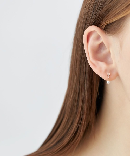 4℃(ヨンドシー)の「【6月誕生石】K10ピンクゴールド ピアス(ピアス(両耳用)・レディース・ピンクゴールド・FREE)」の3枚目の写真