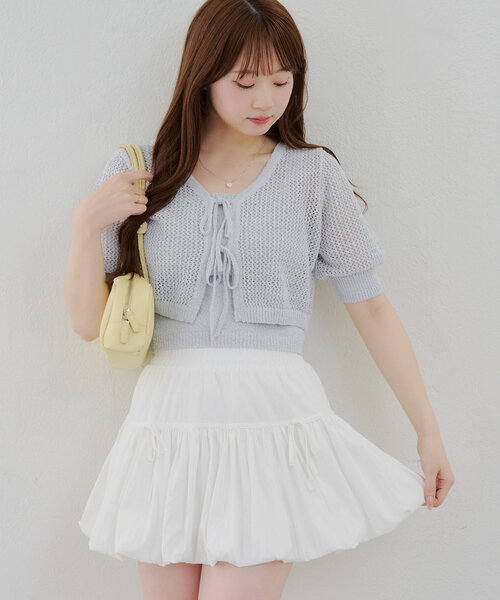 新品✨アンケート ＊ an quete アンサンブル ニット(9) セール】【2枚セット】ラメ透かしニットアンサンブル（ニット