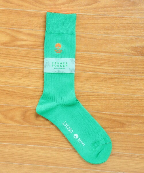 BEAMS JAPAN(ビームス ジャパン)の「【別注】TANAKA SOKKEN / BEAMS JAPAN ロゴ刺繍ソックス(ソックス/靴下・レディース・グリーン/ブルー/オレンジ・22cm-24cm/25cm-27cm)」の9枚目の写真