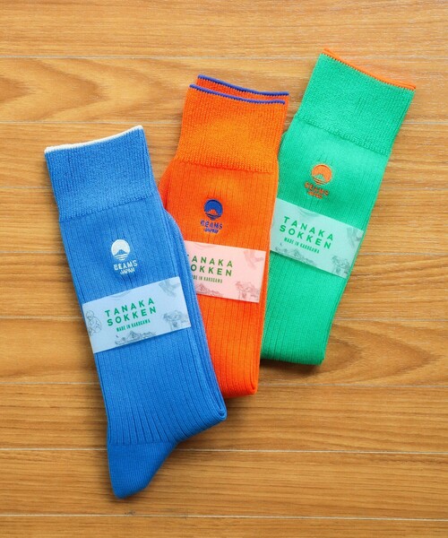 BEAMS JAPAN(ビームス ジャパン)の「【別注】TANAKA SOKKEN / BEAMS JAPAN ロゴ刺繍ソックス(ソックス/靴下・レディース・グリーン/ブルー/オレンジ・22cm-24cm/25cm-27cm)」の13枚目の写真