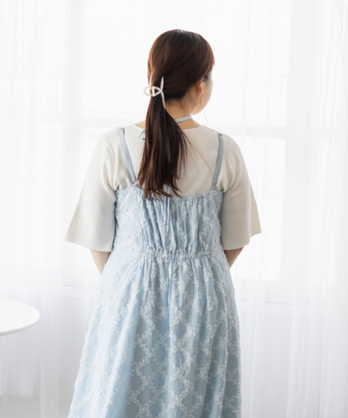 CLETTE(クレット)の「フリルチェックマルチストラップワンピース(ワンピース・レディース・ブルー/アイボリー/ブラック・LL/3L/4L)」の21枚目の写真