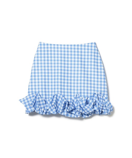 Ray BEAMS（レイビームス）の「sister jane / Lavender Gingham Mini Skirt（スカート・レディース・サックスブルー・SMALL）」の2枚目の写真