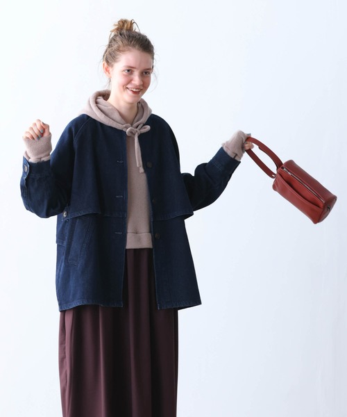 Kelen(ケレン)の「「KELEN / ケレン」フラップデザインマオカラーデニムジャケット(その他アウター・レディース・ブルー/ワンウォッシュ・S/M)」の4枚目の写真