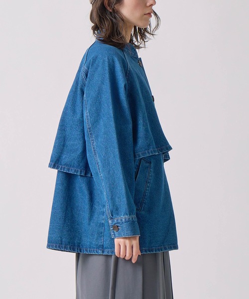 Kelen(ケレン)の「「KELEN / ケレン」フラップデザインマオカラーデニムジャケット(その他アウター・レディース・ブルー/ワンウォッシュ・S/M)」の13枚目の写真