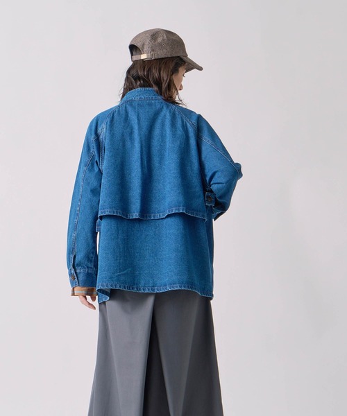 Kelen(ケレン)の「「KELEN / ケレン」フラップデザインマオカラーデニムジャケット(その他アウター・レディース・ブルー/ワンウォッシュ・S/M)」の14枚目の写真