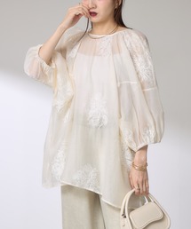&. NOSTALGIA | 【ZOZO限定】ボタニカル刺繍シアーチュニック(チュニック)