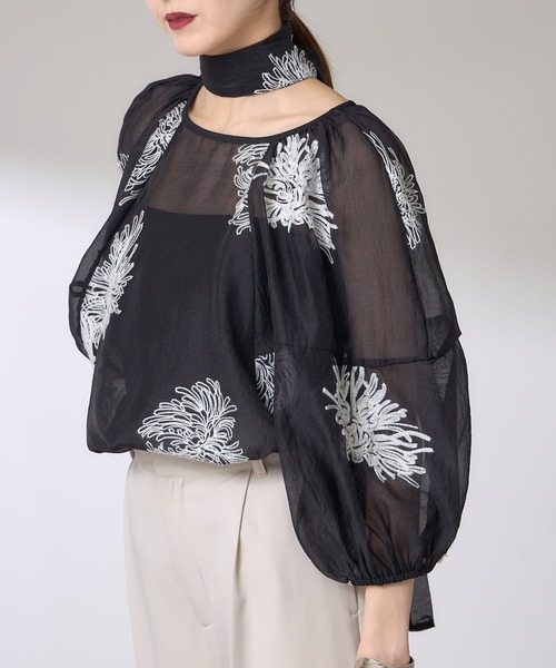 ZOZO限定】ボタニカル刺繍シアーチュニック（チュニック