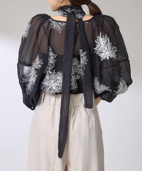 ZOZO限定】ボタニカル刺繍シアーチュニック（チュニック