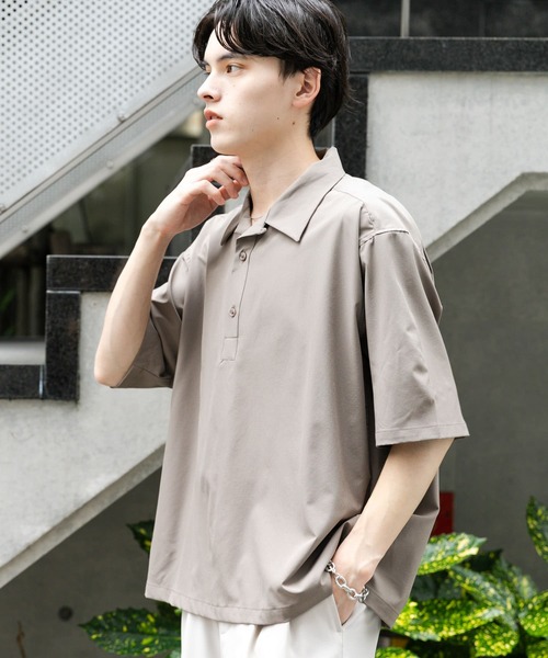 SENSE OF PLACE by URBAN RESEARCH（センスオブプレイスバイアーバンリサーチ）の「ストレッチショートスリーブポロシャツ（ポロシャツ・メンズ・ブルー/ベージュ/ブラック・MEDIUM/LARGE）」の18枚目の写真