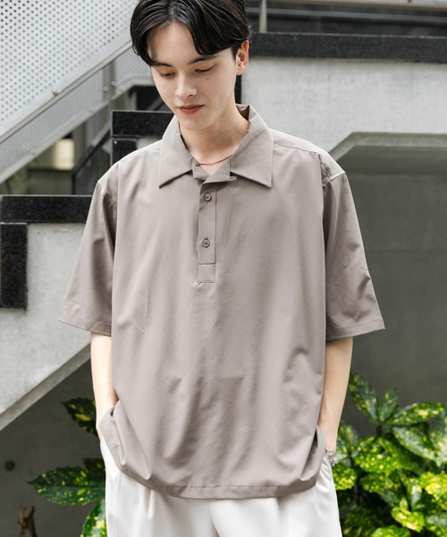 SENSE OF PLACE by URBAN RESEARCH（センスオブプレイスバイアーバンリサーチ）の「ストレッチショートスリーブポロシャツ（ポロシャツ・メンズ・ブルー/ベージュ/ブラック・MEDIUM/LARGE）」の19枚目の写真