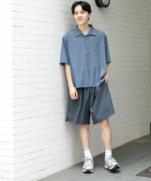 SENSE OF PLACE by URBAN RESEARCH（センスオブプレイスバイアーバンリサーチ）の「ストレッチショートスリーブポロシャツ（ポロシャツ・メンズ・ブルー/ベージュ/ブラック・MEDIUM/LARGE）」の4枚目の写真