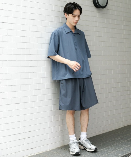 SENSE OF PLACE by URBAN RESEARCH（センスオブプレイスバイアーバンリサーチ）の「ストレッチショートスリーブポロシャツ（ポロシャツ・メンズ・ブルー/ベージュ/ブラック・MEDIUM/LARGE）」の5枚目の写真