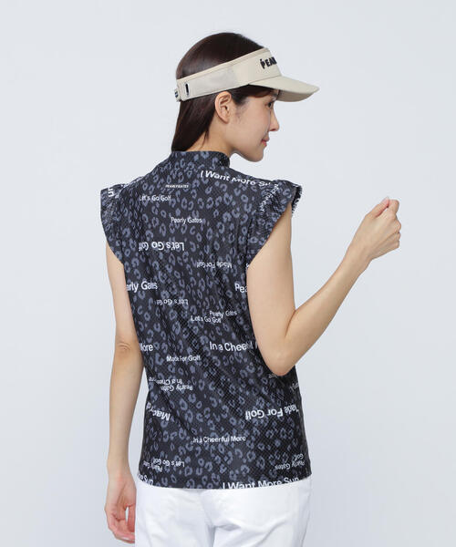 PEARLY GATES(パーリーゲイツ)の「【PEARLY GATES】トリコット4WAYブロックジャガードフリル袖モックネックカットソー <ヒョウ柄>(Tシャツ/カットソー・レディース・ダークインディゴブルー/グレー系その他/ピンク系その他・SMALL/LARGE/MEDIUM)」の11枚目の写真