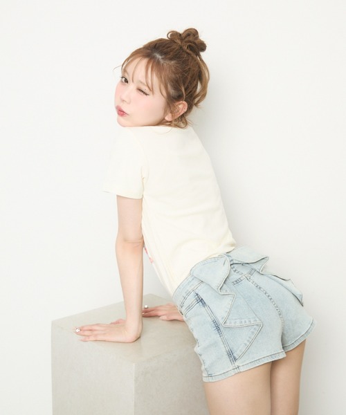 セール】バックリボンショートパンツ（デニムパンツ）｜TITTY&CO