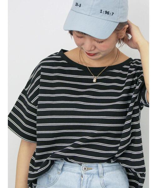 ehka sopo（エヘカソポ）の「前後2WAYワンショルプルオーバー（Tシャツ/カットソー・レディース・オフホワイト/ブラック/グリーン/レッド・F）」の3枚目の写真