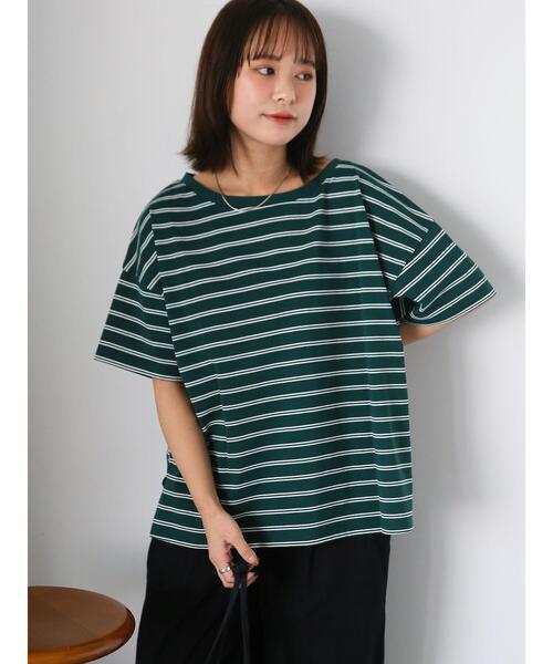 ehka sopo（エヘカソポ）の「前後2WAYワンショルプルオーバー（Tシャツ/カットソー・レディース・オフホワイト/ブラック/グリーン/レッド・F）」の12枚目の写真