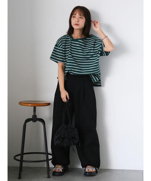 ehka sopo（エヘカソポ）の「前後2WAYワンショルプルオーバー（Tシャツ/カットソー・レディース・オフホワイト/ブラック/グリーン/レッド・F）」の15枚目の写真