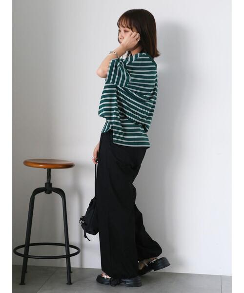 ehka sopo（エヘカソポ）の「前後2WAYワンショルプルオーバー（Tシャツ/カットソー・レディース・オフホワイト/ブラック/グリーン/レッド・F）」の16枚目の写真