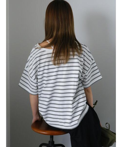 ehka sopo（エヘカソポ）の「前後2WAYワンショルプルオーバー（Tシャツ/カットソー・レディース・オフホワイト/ブラック/グリーン/レッド・F）」の20枚目の写真