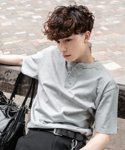 セール】DRAWCORD HENLEY NECK TSHIRTHN／ドローコードヘンリー