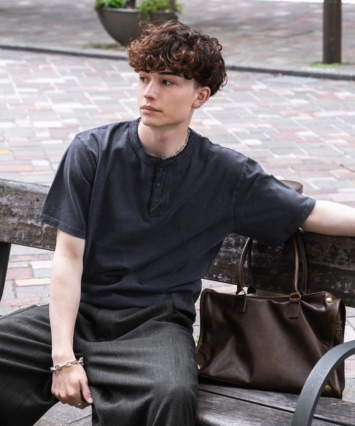 kutir(クティール)の「DRAWCORD HENLEY NECK TSHIRTHN/ドローコードヘンリーネックTシャツ(Tシャツ/カットソー・メンズ・杢グレー/ネイビー/ブラック・MEDIUM/LARGE)」の19枚目の写真