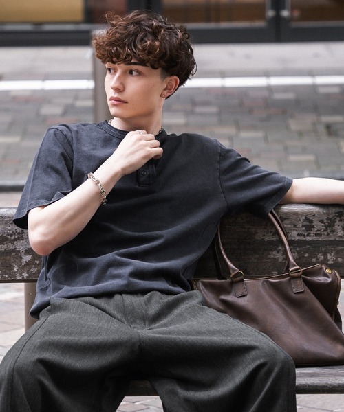 kutir(クティール)の「DRAWCORD HENLEY NECK TSHIRTHN/ドローコードヘンリーネックTシャツ(Tシャツ/カットソー・メンズ・杢グレー/ネイビー/ブラック・MEDIUM/LARGE)」の21枚目の写真