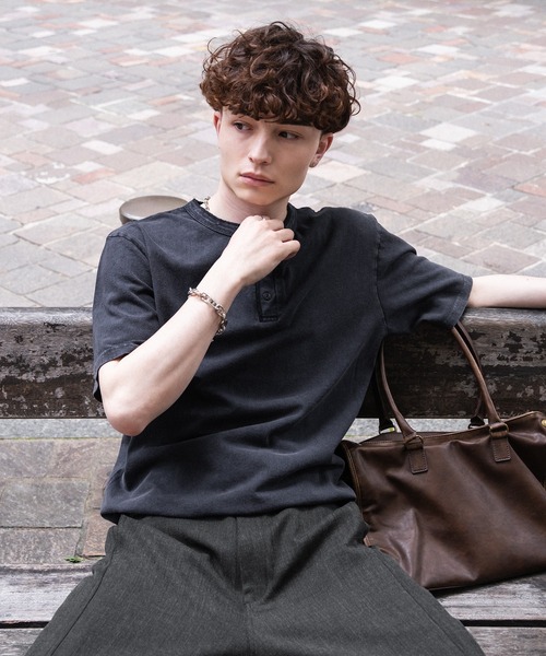 kutir(クティール)の「DRAWCORD HENLEY NECK TSHIRTHN/ドローコードヘンリーネックTシャツ(Tシャツ/カットソー・メンズ・杢グレー/ネイビー/ブラック・MEDIUM/LARGE)」の22枚目の写真