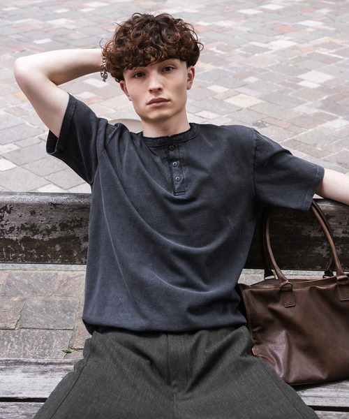 kutir(クティール)の「DRAWCORD HENLEY NECK TSHIRTHN/ドローコードヘンリーネックTシャツ(Tシャツ/カットソー・メンズ・杢グレー/ネイビー/ブラック・MEDIUM/LARGE)」の20枚目の写真