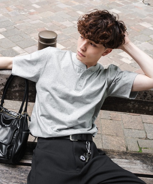 kutir(クティール)の「DRAWCORD HENLEY NECK TSHIRTHN/ドローコードヘンリーネックTシャツ(Tシャツ/カットソー・メンズ・杢グレー/ネイビー/ブラック・MEDIUM/LARGE)」の14枚目の写真