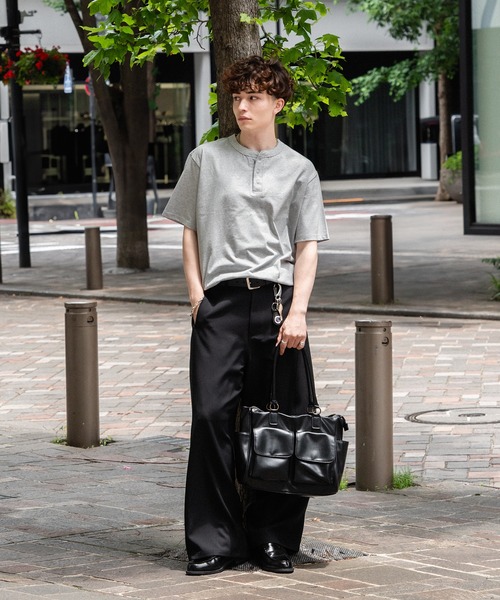 kutir(クティール)の「DRAWCORD HENLEY NECK TSHIRTHN/ドローコードヘンリーネックTシャツ(Tシャツ/カットソー・メンズ・杢グレー/ネイビー/ブラック・MEDIUM/LARGE)」の8枚目の写真