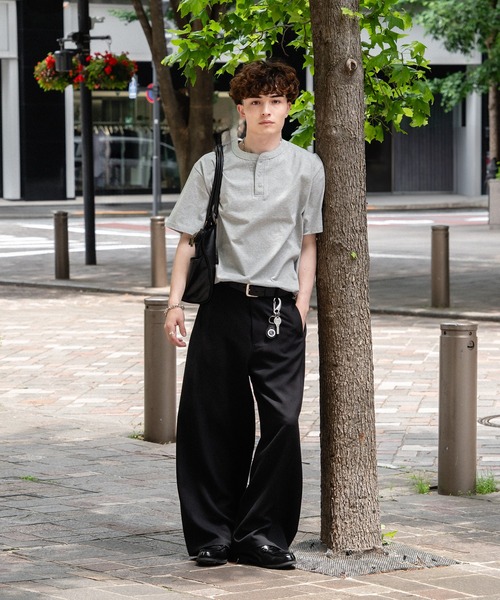 kutir(クティール)の「DRAWCORD HENLEY NECK TSHIRTHN/ドローコードヘンリーネックTシャツ(Tシャツ/カットソー・メンズ・杢グレー/ネイビー/ブラック・MEDIUM/LARGE)」の7枚目の写真
