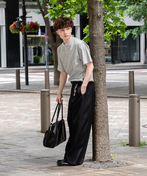 kutir(クティール)の「DRAWCORD HENLEY NECK TSHIRTHN/ドローコードヘンリーネックTシャツ(Tシャツ/カットソー・メンズ・杢グレー/ネイビー/ブラック・MEDIUM/LARGE)」の6枚目の写真