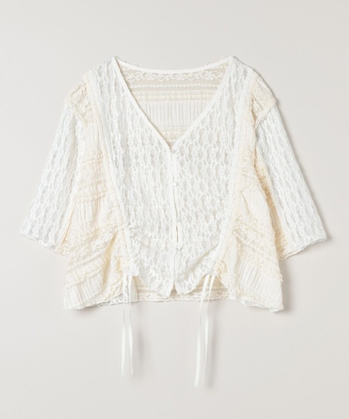 ブラウス シャツ パッチワークレースドロストブラウス/571640 レディース JEANASIS ブラウス シャツ パッチワークレースドロストブラウス