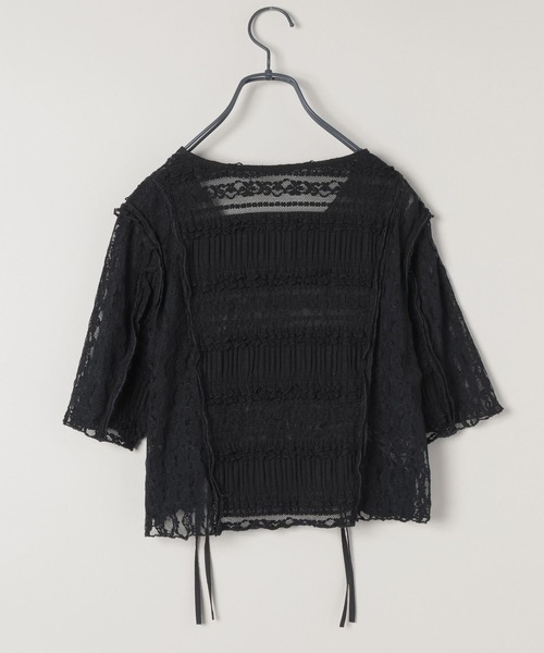 JEANASIS（ジーナシス）の「パッチワークレースドロストブラウス/571640（シャツ/ブラウス・レディース・ホワイト系その他/ブラウン/ブラック/ホワイト・FREE）」の5枚目の写真